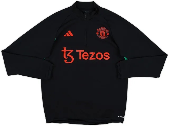 2023-24 Manchester United adidas 1/4 Zip Drill Top - 8/10 - (M)
