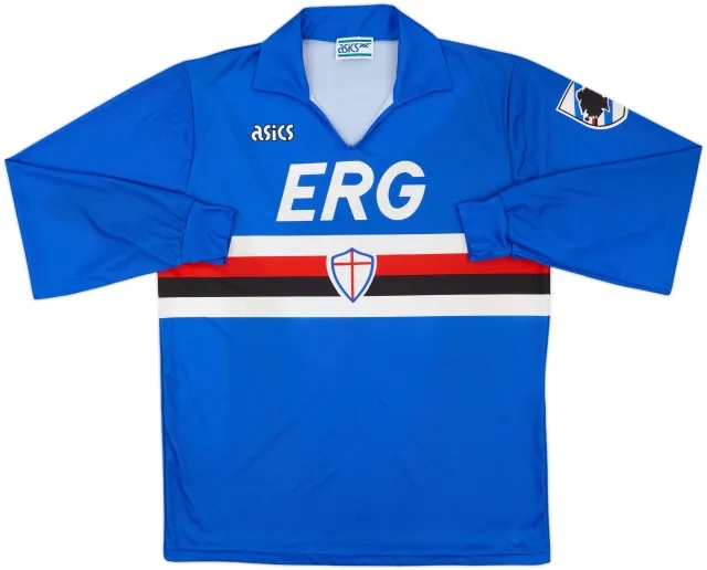 Asics Sampdoria Mens LS Home Shirt 1990/92