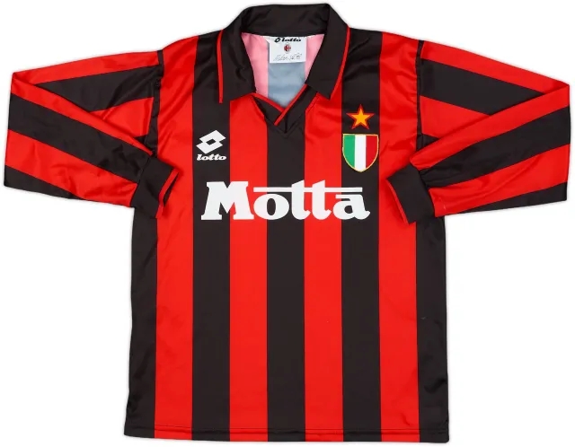 1993-94 AC Milan Home L/S Shirt - 9/10 - (L.Boys)
