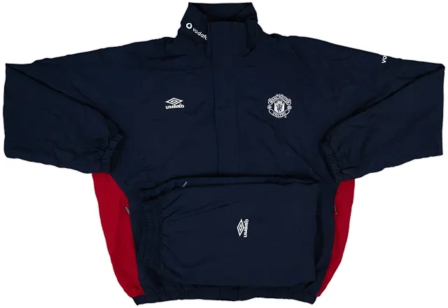 2000-01 Manchester United Umbro Full Tracksuit - 8/10 - (M)
