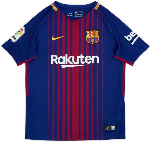 Nike Barcelona Boys SS Home Shirt 2017/18