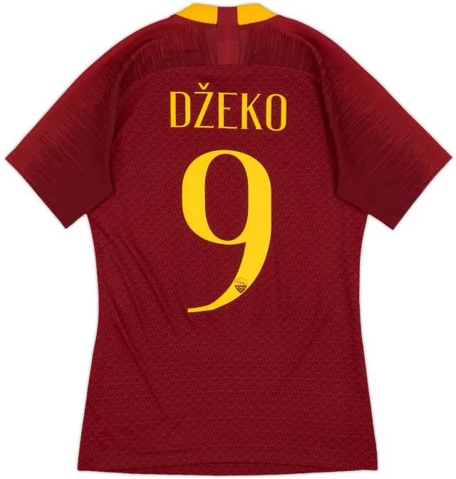 2018-19 Roma Authentic Home Shirt Dzeko #9 - 10/10 - (S)