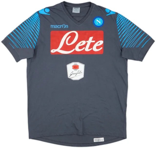 2014-15 Napoli Macron Cotton Tee - 5/10 - (L)