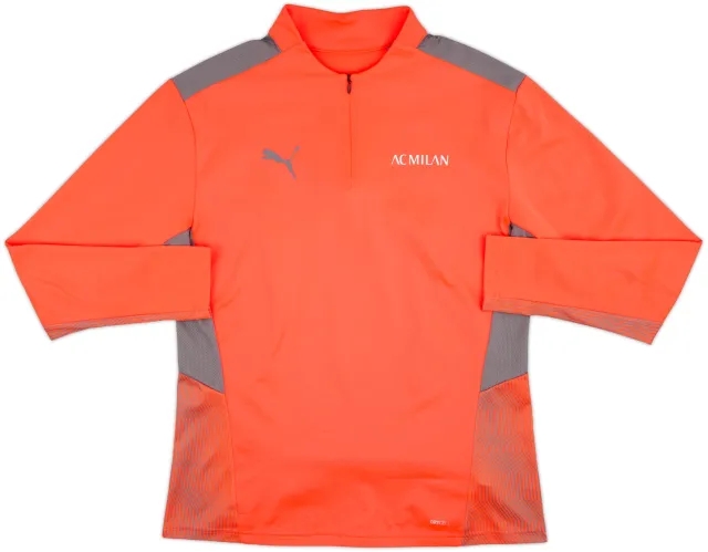 2021-2022 AC Milan Puma 1/4 Zip Training Top - 8/10 - (L)