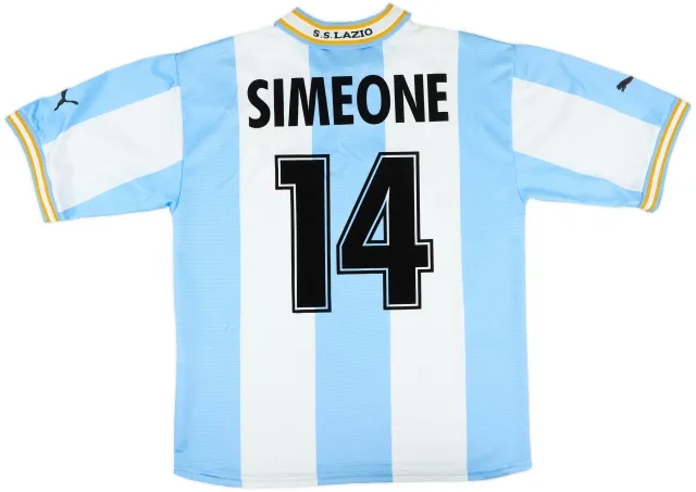 1999-00 Lazio European Home Shirt Simeone #14 - 10/10 - (M)