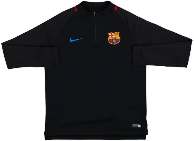 2017-18 Barcelona Nike 1/4 Zip Sweat Top - 9/10 - (L)