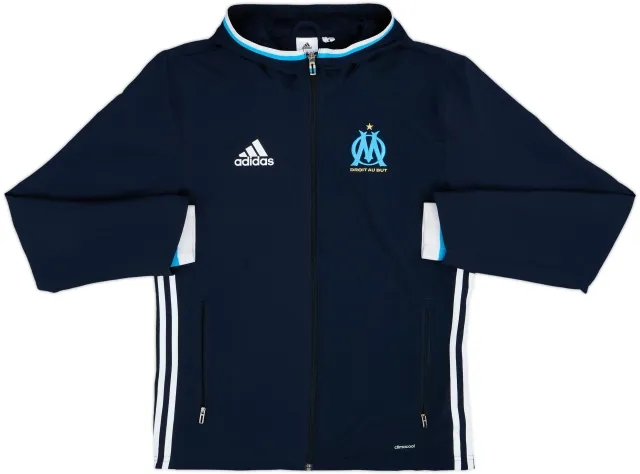 2016-17 Olympique Marseille adidas Hooded Track Jacket - 8/10 - (S)
