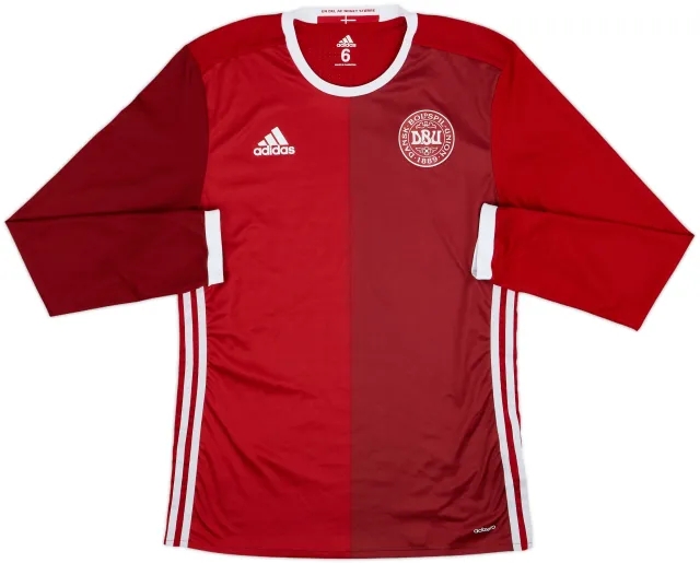 adidas Denmark Mens LS Player Issue Home Shirt 2015