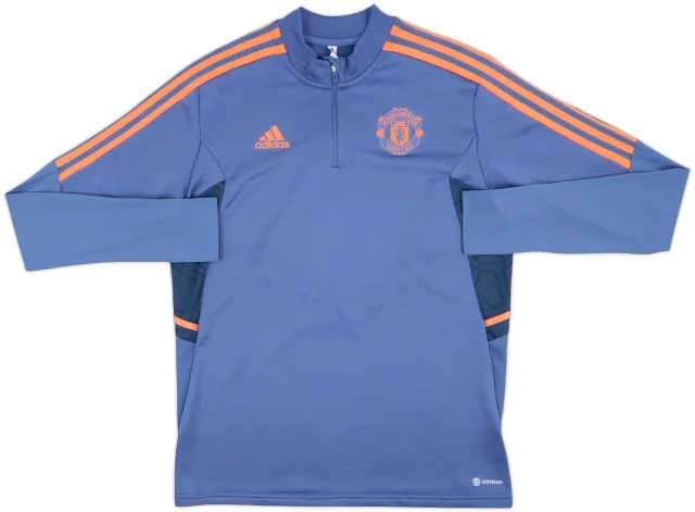 2022-23 Manchester United adidas 1/4 Zip Drill Top - 8/10 - (L)