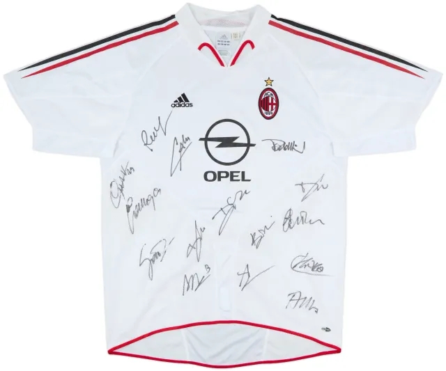 2004-05 AC Milan Squad Signed Away Shirt - 6/10 - (L)