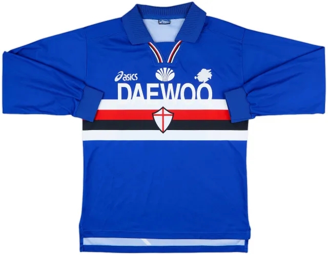 Asics Sampdoria Mens LS Home Shirt 1997/98