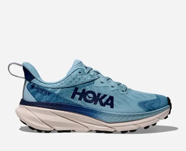 Hoka Women's Challenger 7 Gore-Tex Trail Shoes In Raindrop/Grout