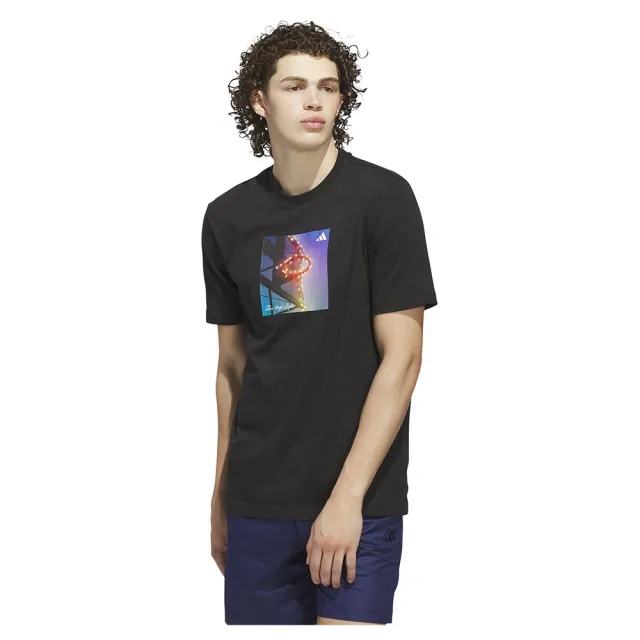 Adidas 3 Stripes Lights Hoops Graphic Short Sleeve T-shirt