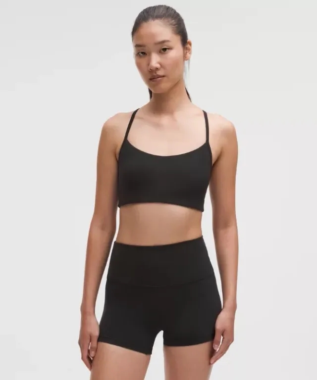 lululemon – Women's Flow Y Sports Bra Light Support, A/B Cup Evolve – Color Black – Size Large