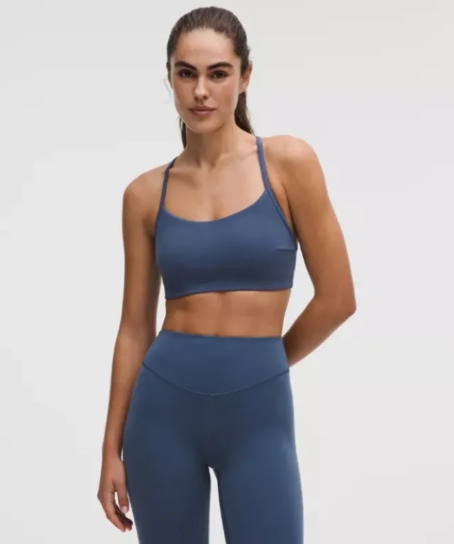 lululemon – Women's Flow Y Sports Bra Light Support, C/D Cup Evolve – Color Blue – Size Large