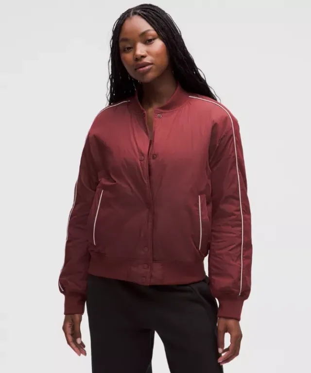 lululemon – Women's Collegiate Bomber Jacket – Color Orange – Size Large