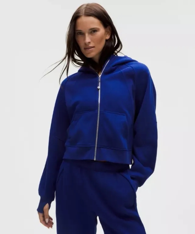 lululemon – Women's Scuba Oversized Full-Zip Hoodie – Color Blue/Silver – Size Medium/Large