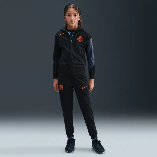 Inter Milan Strike Third Older Kids' Nike Dri-FIT Total 90 Football Knit Tracksuit - Black - Polyester