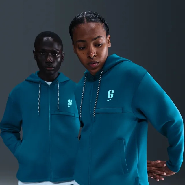 Nike Sabrina Dri-FIT Loose Full-Zip Basketball Hoodie - Blue - Polyester/Elastane