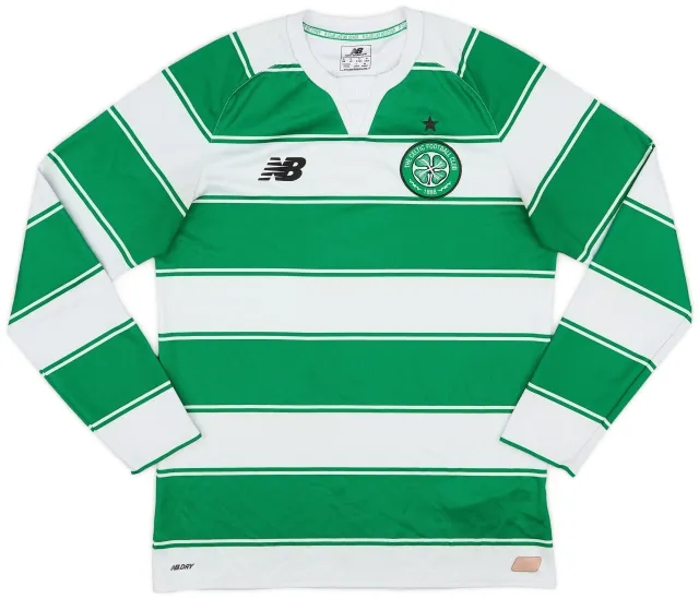 2015-16 Celtic Home L/S Shirt - 6/10 - (S)