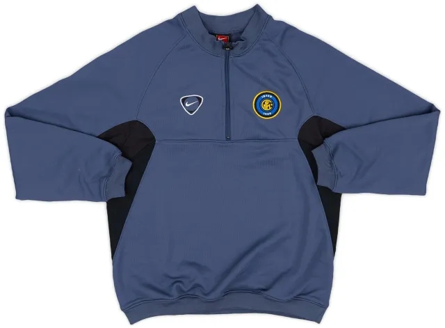 2000-01 Inter Milan Nike 1/4 Zip Sweat Top - 9/10 - (M.Boys)