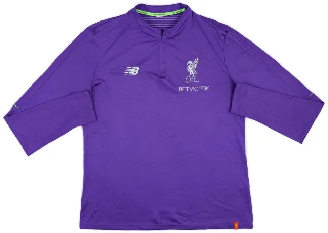 2018-19 Liverpool New Balance 1/4 Zip Drill Top - 8/10 - (L)