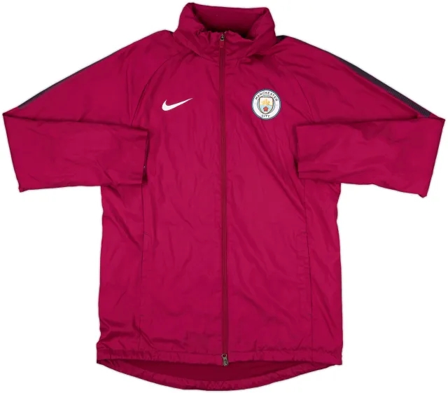 2017-18 Manchester City Nike Hooded Rain Jacket - 8/10 - (L)