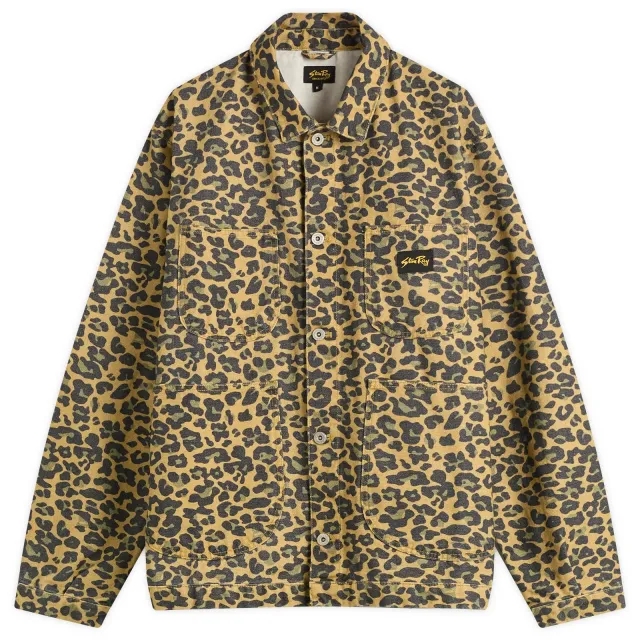 Stan Ray Men's Coverall Jacket Washed Leopard Camo Duck
