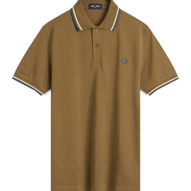 Fred Perry Men's Twin Tipped Polo Shirt Shdstn/Ecr/Dkpet