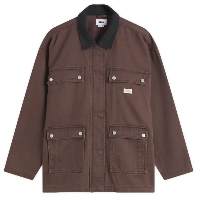 Obey Women's Fritz Jacket Chocolate Faded Wash