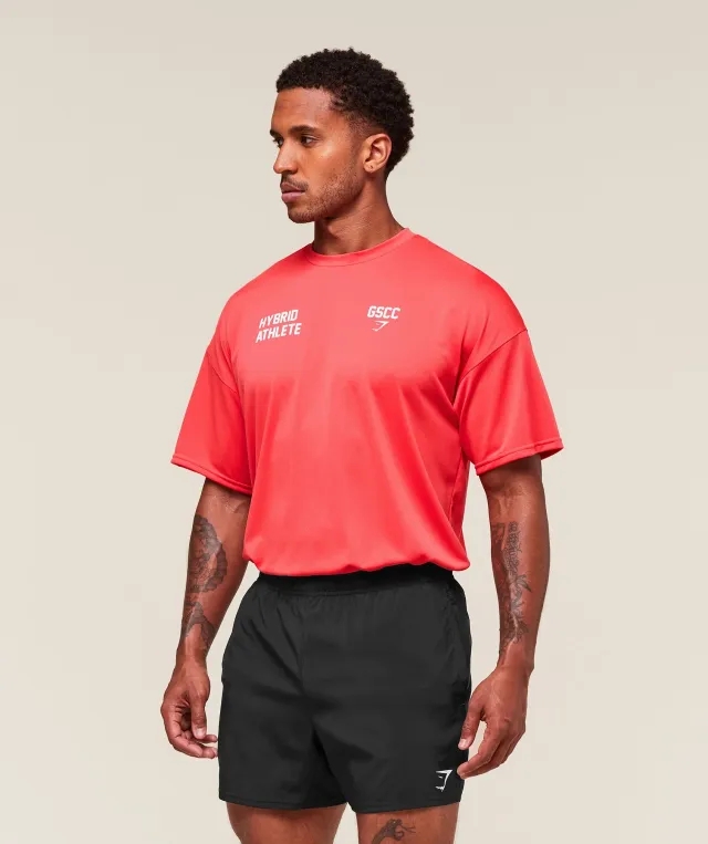  Hybrid Athlete T-Shirt - Coral Red