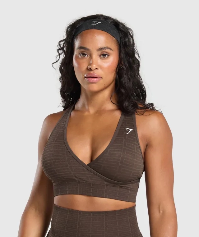  Adapt Monogram Seamless Sports Bra - Brown