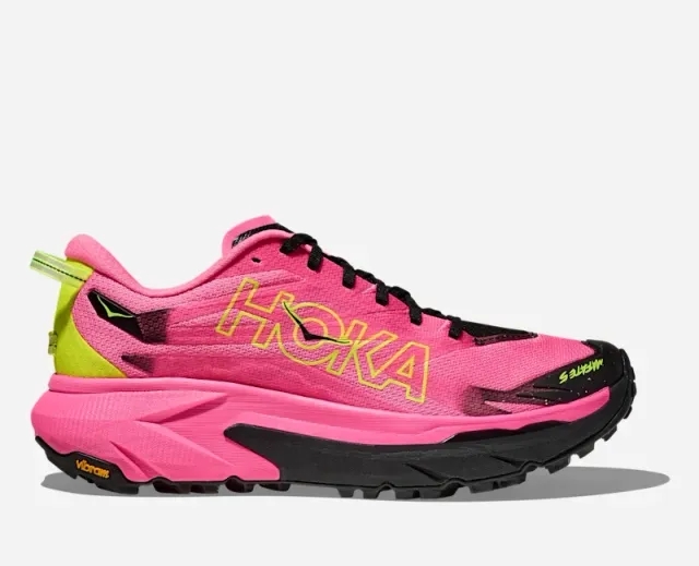 Hoka Men's Mafate 5 Trail Shoes In Neon Rose/Black