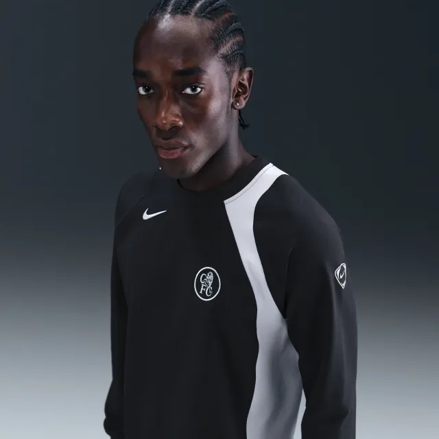 Chelsea F.C. Third Men's Nike Total 90 Football Crew-Neck Top - Black - Polyester/Elastane