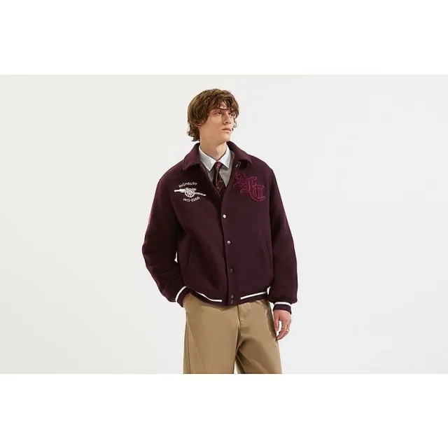 Arsenal Classics Records Varsity Jacket, Red