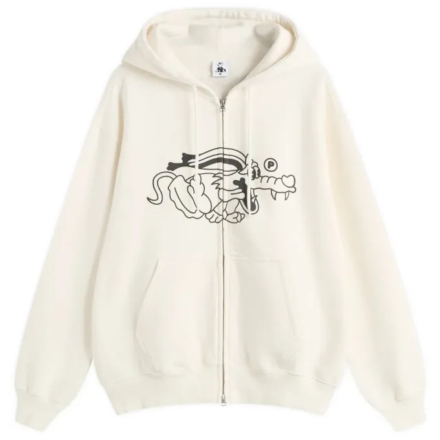Pawa Speed Sports Men's Doggo Zip Hoodie Cream