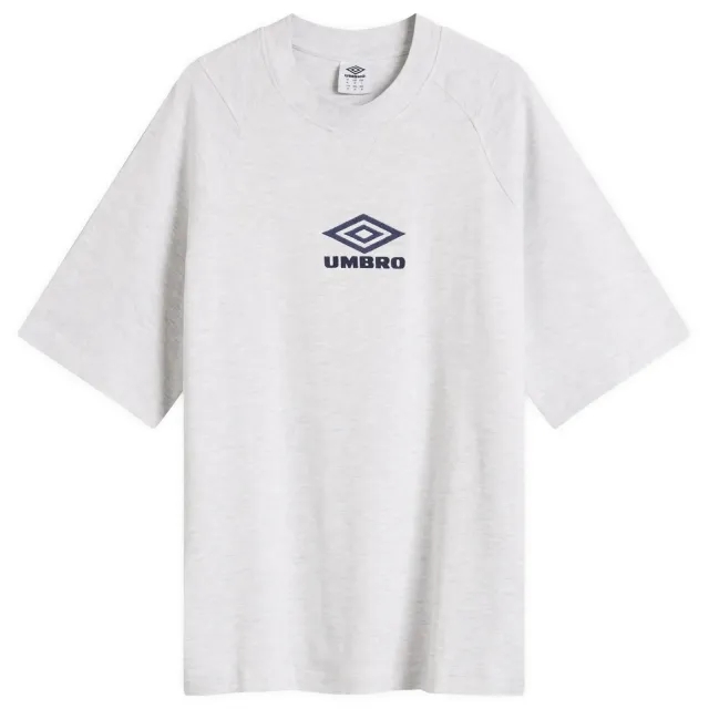 Umbro Men's Iconic Boxy Tee Ice Marl/Dark Navy
