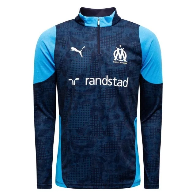 Marseille Training Shirt 1/4 Zip - New Navy/Bleu Azur - ['Blue']