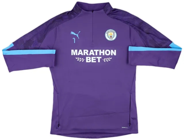 2019-20 Manchester City Puma Player Issue 1/4 Zip Drill Top #7 (Sterling) - 9/10 - (M)