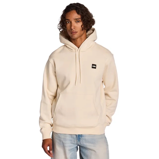 LCKR Embroidered Hooded Men Hoodies - Beige
