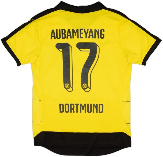 2015-16 Borussia Dortmund Home Shirt Aubameyang #17 - 7/10 - (M)