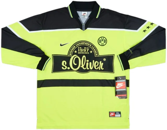 Nike Borussia Dortmund Mens LS Home Champions League Shirt 1997/98