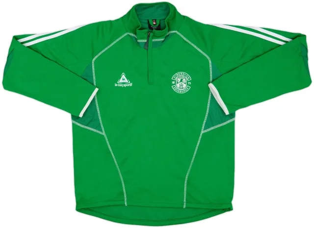 2007-08 Hibernian Le Coq Sportif 1/4 Zip Drill Top - 9/10 - (XL)