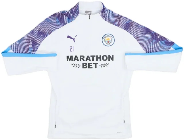 2019-20 Manchester City Player Issue Puma 1/4 Zip Drill Top #21 - 7/10 - (M)