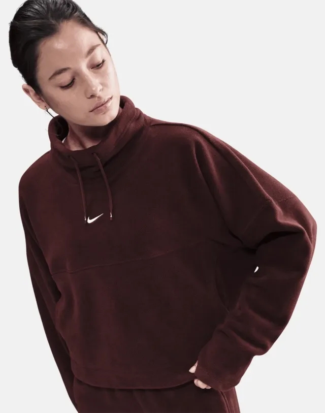Women's Nike One Polar Funnel Top in Purple/White 