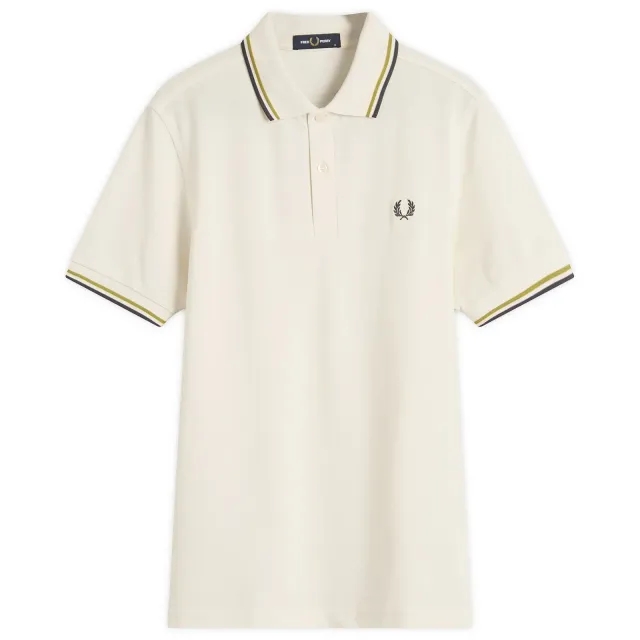 Fred Perry Men's Twin Tipped Polo Shirt Ecr/Tbyllw/Ancgy