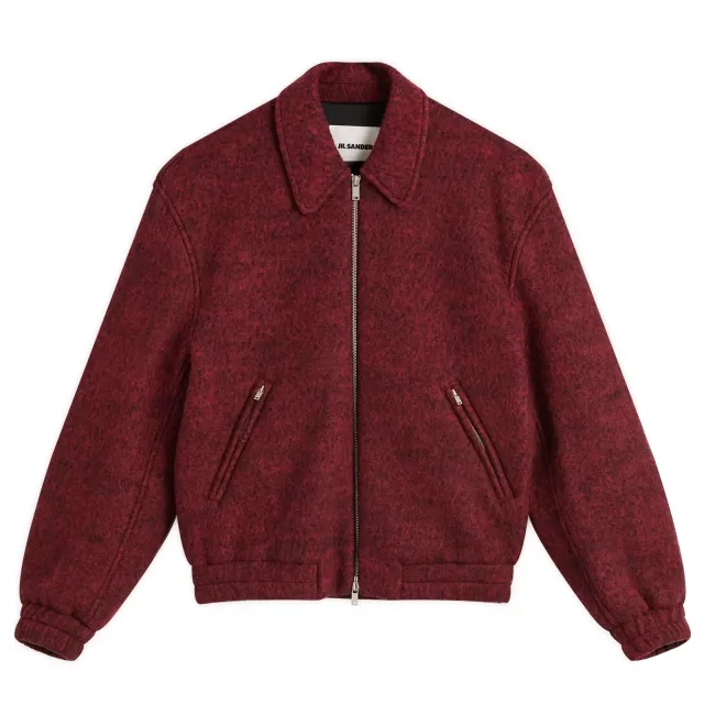 Jil Sander Women's Zip Up Bomber Jacket Red