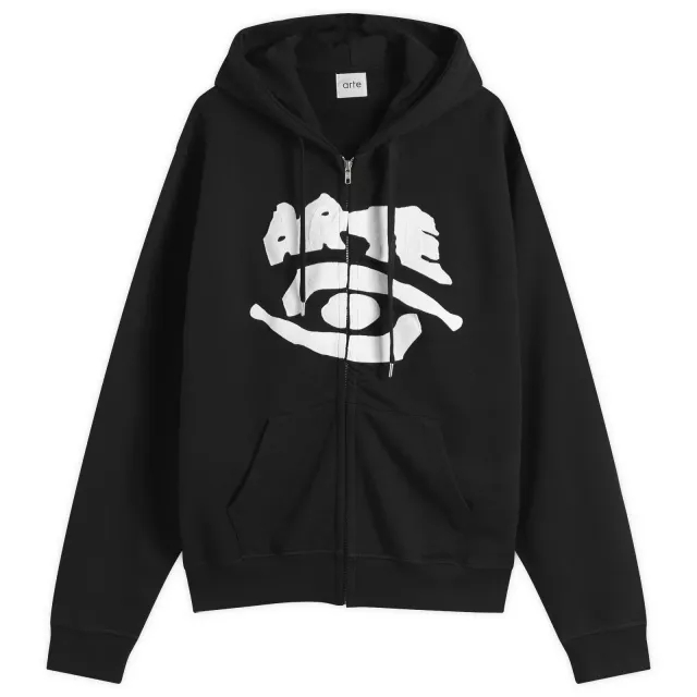 Arte Men's Eyes Front Zip Hoodie Black