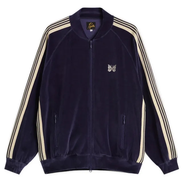Needles Men's Velour Rib Collar Track jacket Navy