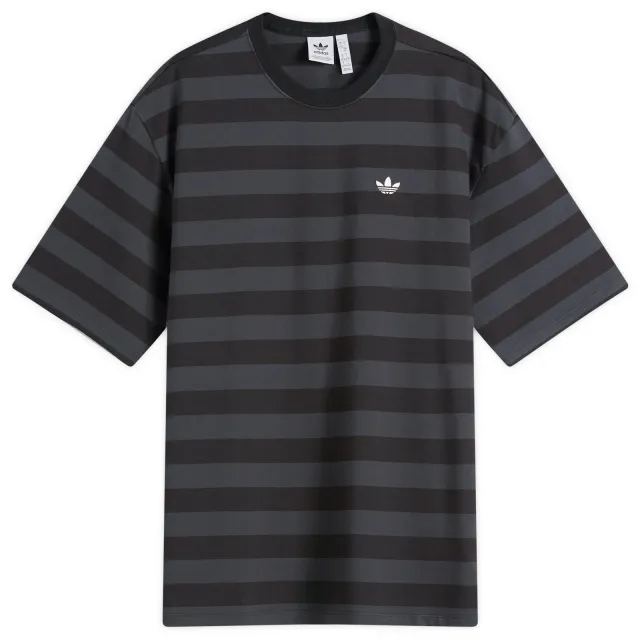 Adidas Women's Striped Ss T-Shirt Black/Carbon